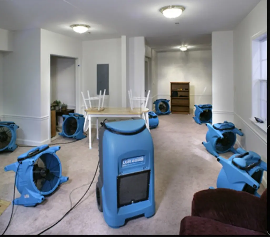 Air movers and dehumidifier setup for Water Extraction & Removal in Marbletown